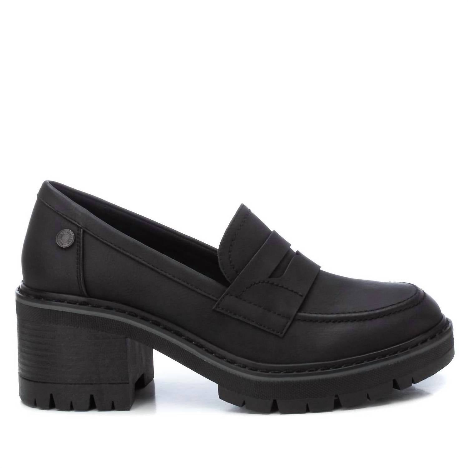 Damen Maske Detail Mokassins in schwarz 7765087846460