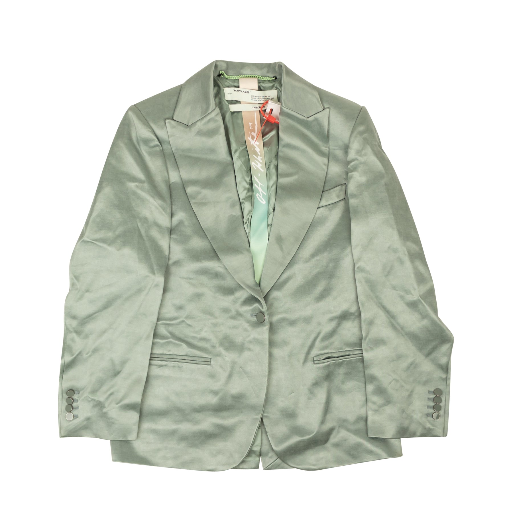 Off weiß c/o virgil abloh mint satin freund blazer – grün