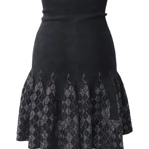 Roland Mouret Fluted Godet Rock in schwarzer Viskose