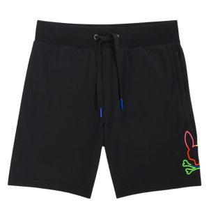 Psycho Bunny Leo Bunny schwarz/neon multi men-shorts B6R217S1FT-blk