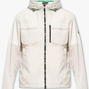 Duvetica Neue Herren-Windbreaker-Jacke mit Kapuze und Reißverschluss in Weiß