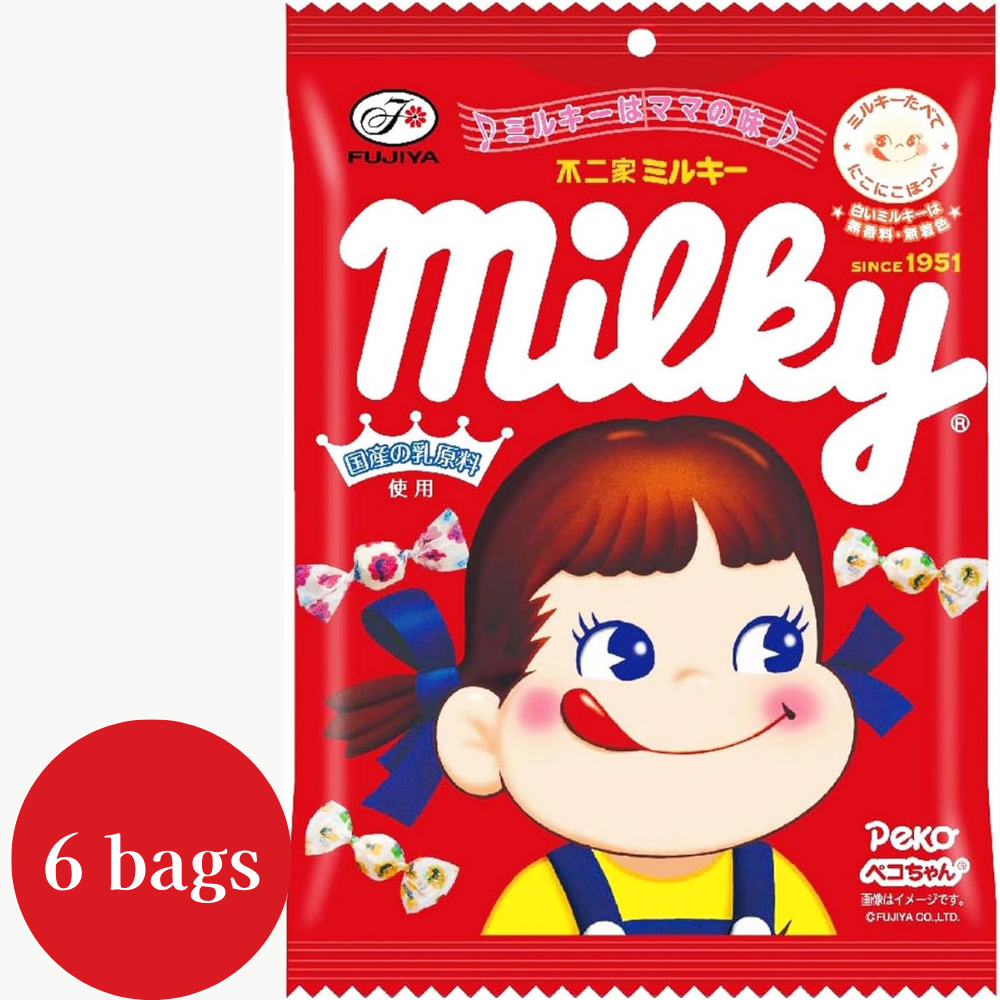 Fujiya Milky Creamy Milchbonbon × 6 Beutel – keine künstlichen Farben oder Geschmacksrichtungen – in japan – tokyo sakura Mall – 100g