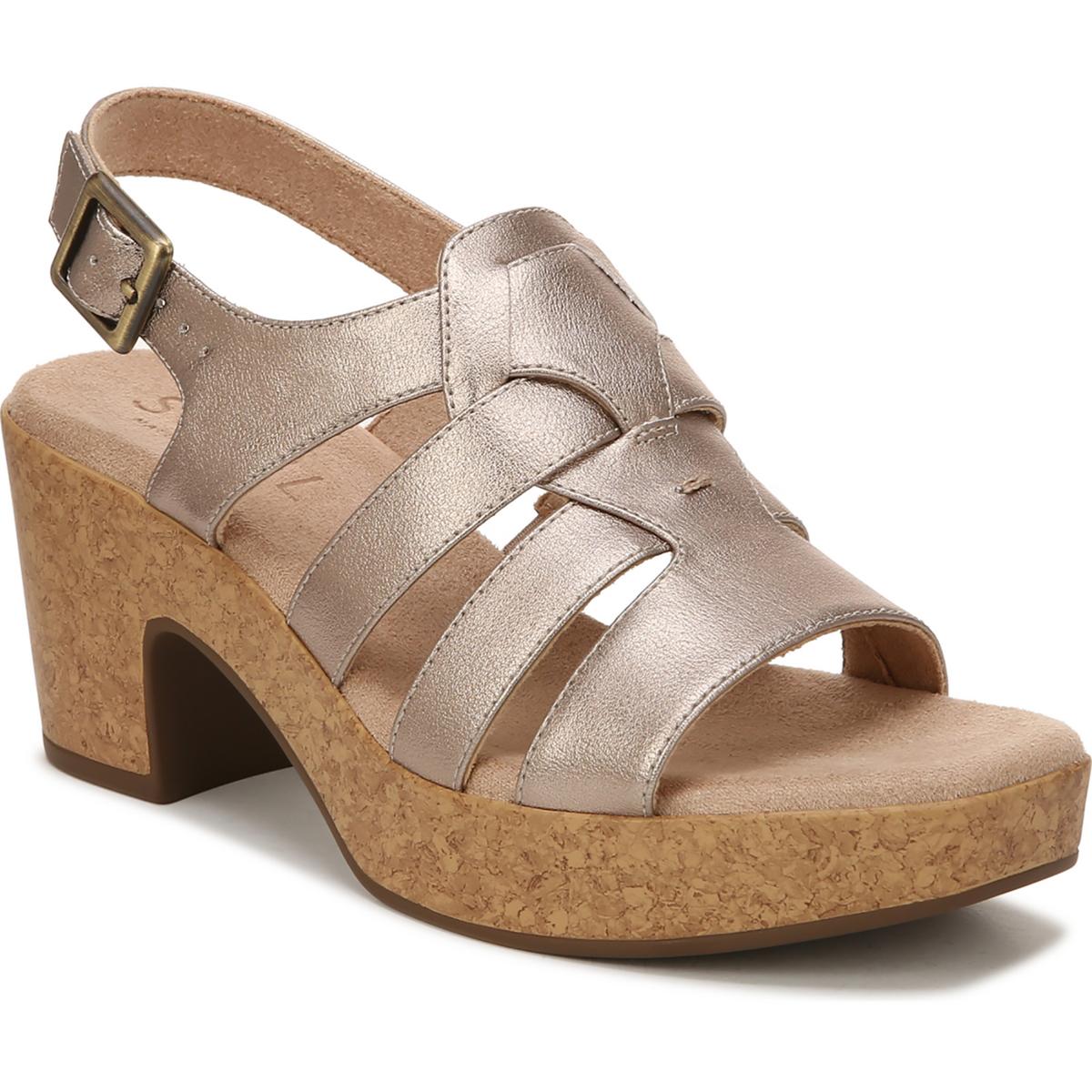 Aki Peep-Toe-Plateausandalen aus Kunstleder