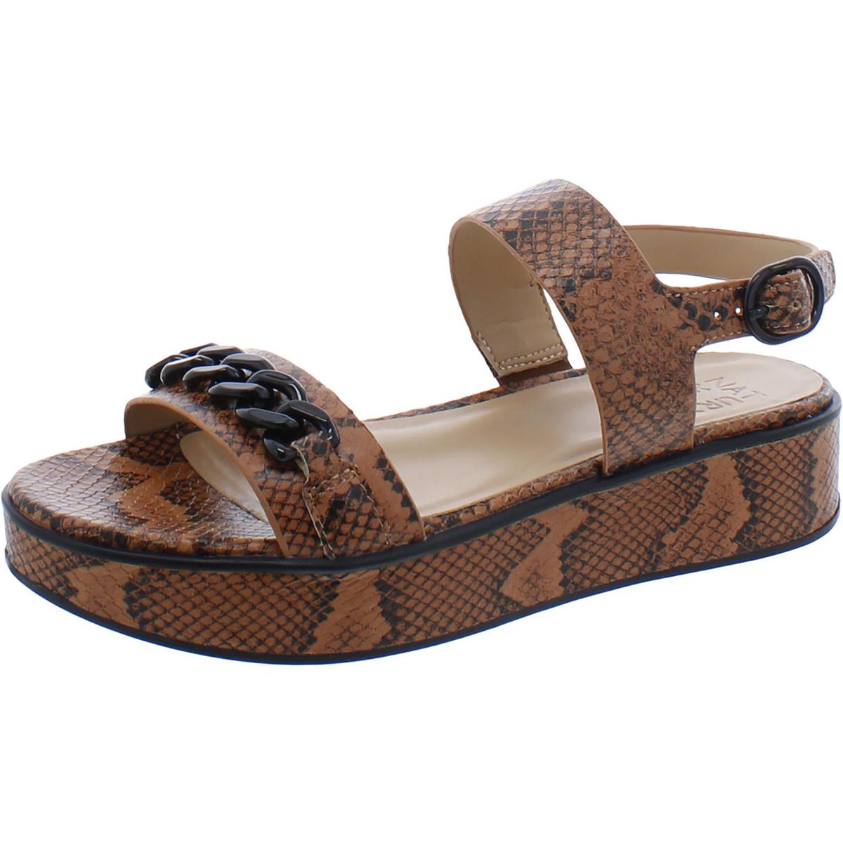 Carlyle Leder Schlange Druck Plattform Sandalen