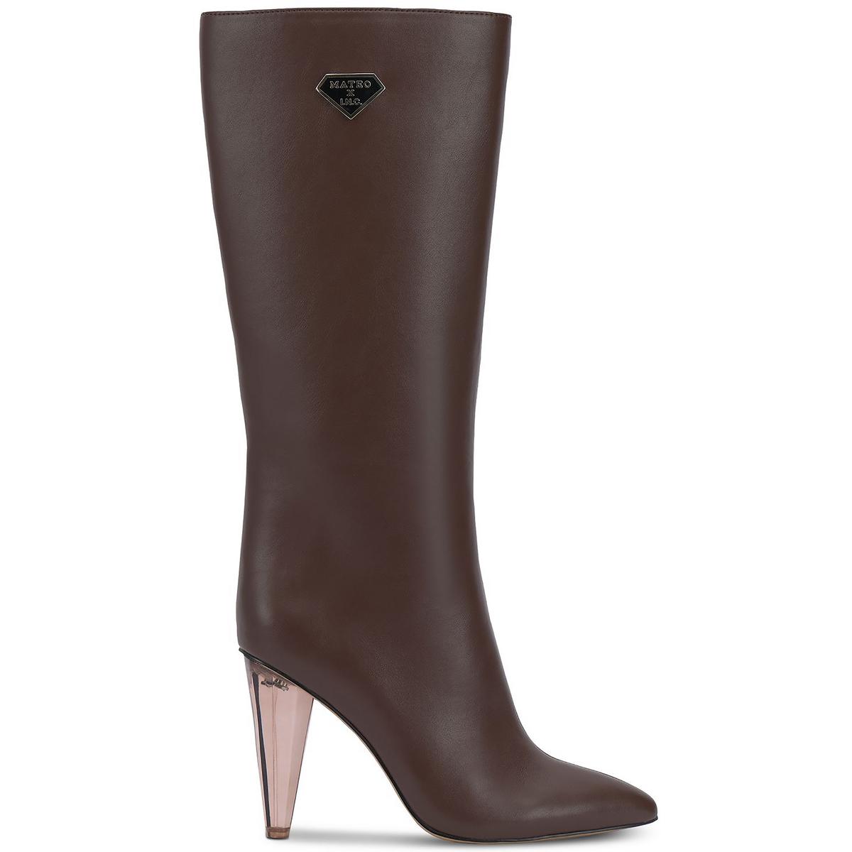 Charlotte Kunstleder Seite Reißverschluss kniehohe Stiefel