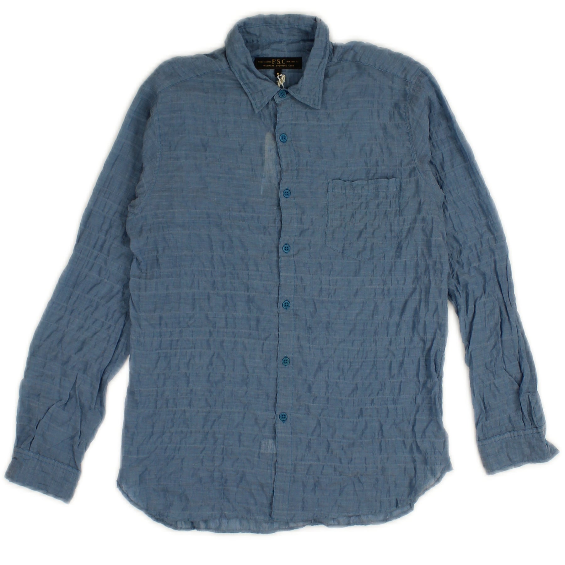 blaue leichte Baumwolle Kleid Hemd