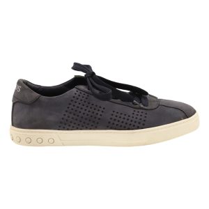Tod‘s perforiertes Detail mit Schnürsenkeln in blau Veloursleder 7748722425916