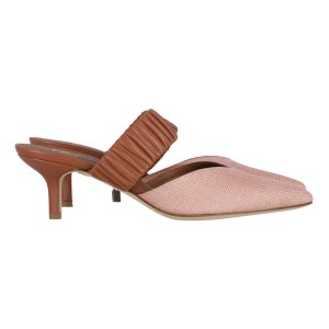 Malone Souliers Matilda 45 Mules aus pfirsichfarbenem Bast