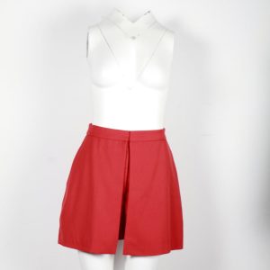 Alexander McQueen Box Pleat Minirock aus roter Baumwolle 7703694082108