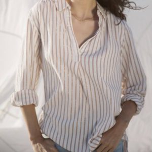 Courtney Henley Top mit Austernstreifen
