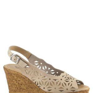 Abigail Wedge Sandalen in beige