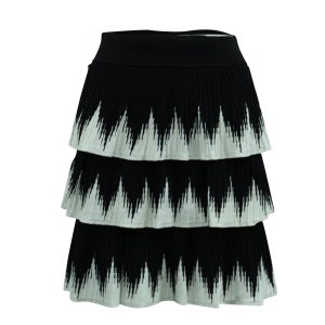 Maje Julia Tiered Rock in schwarz und weiß Polyester Viskose 7833171198012