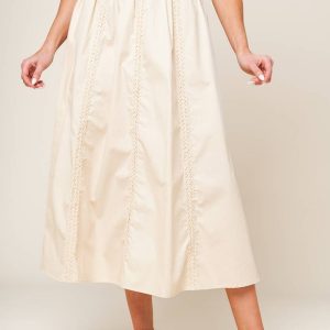 LAYTON Creme gewebt Midi Rock