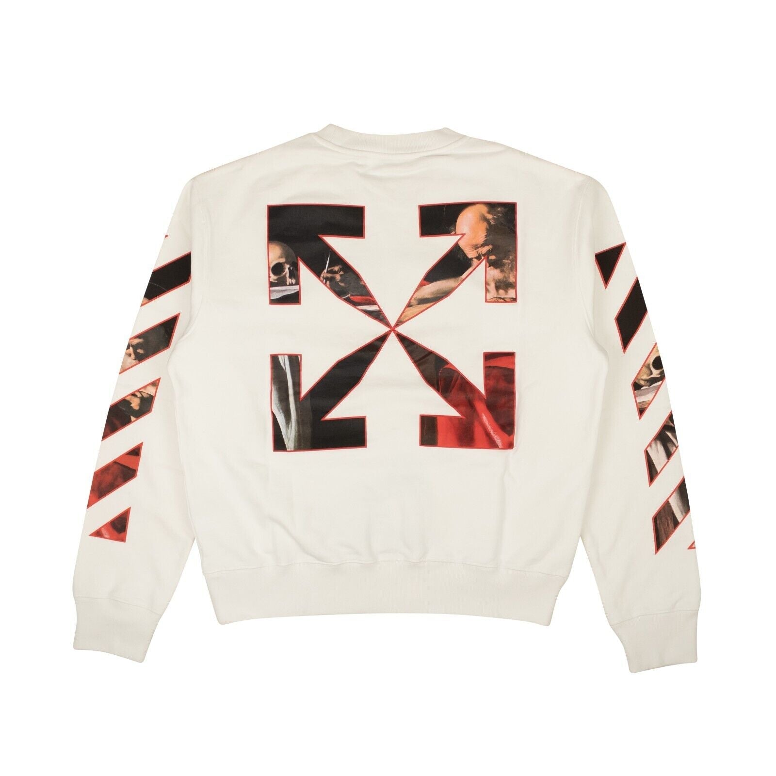 Weißer Caravaggio-Pullover mit Rundhalsausschnitt