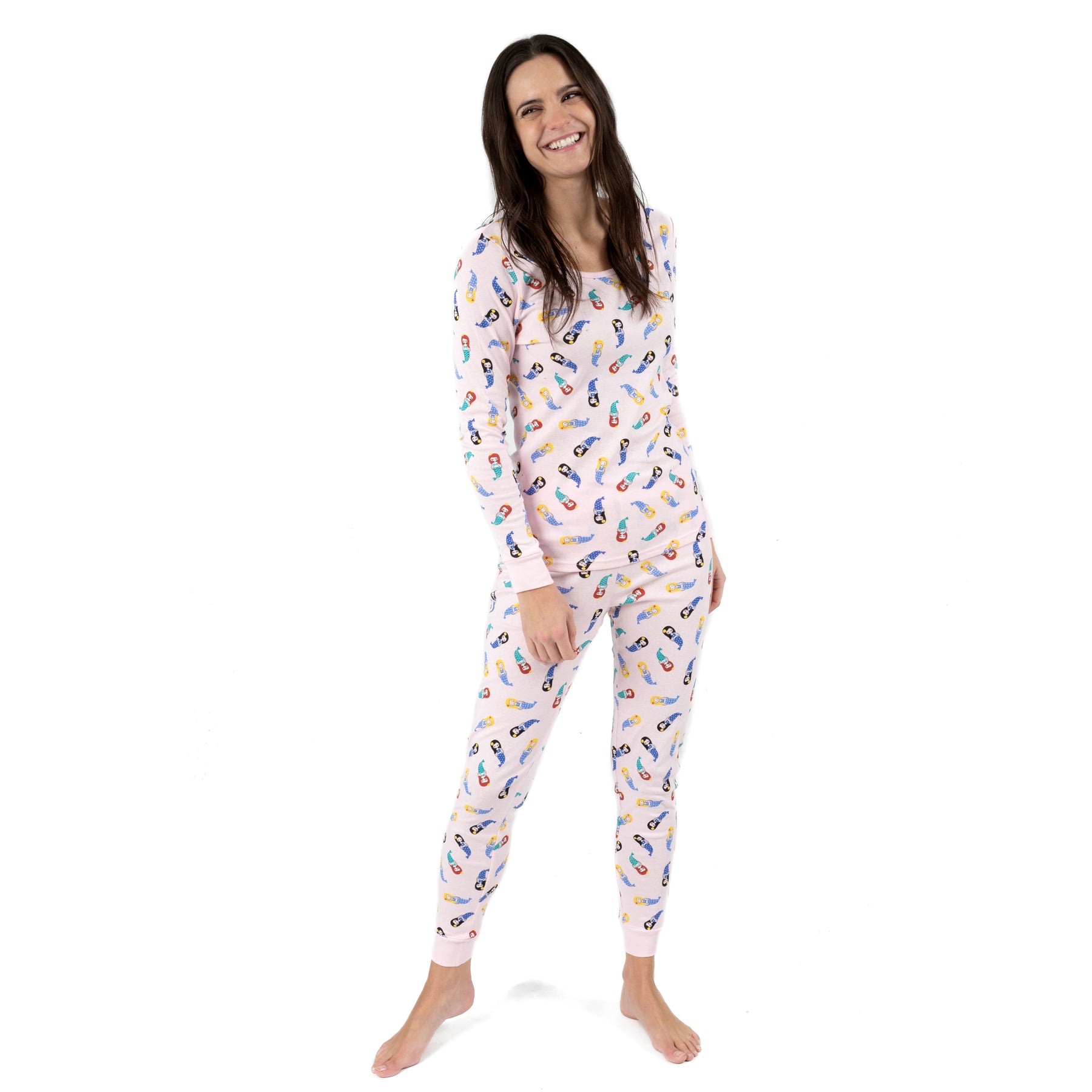 Damen zwei Stück Baumwolle Pyjama Meerjungfrau