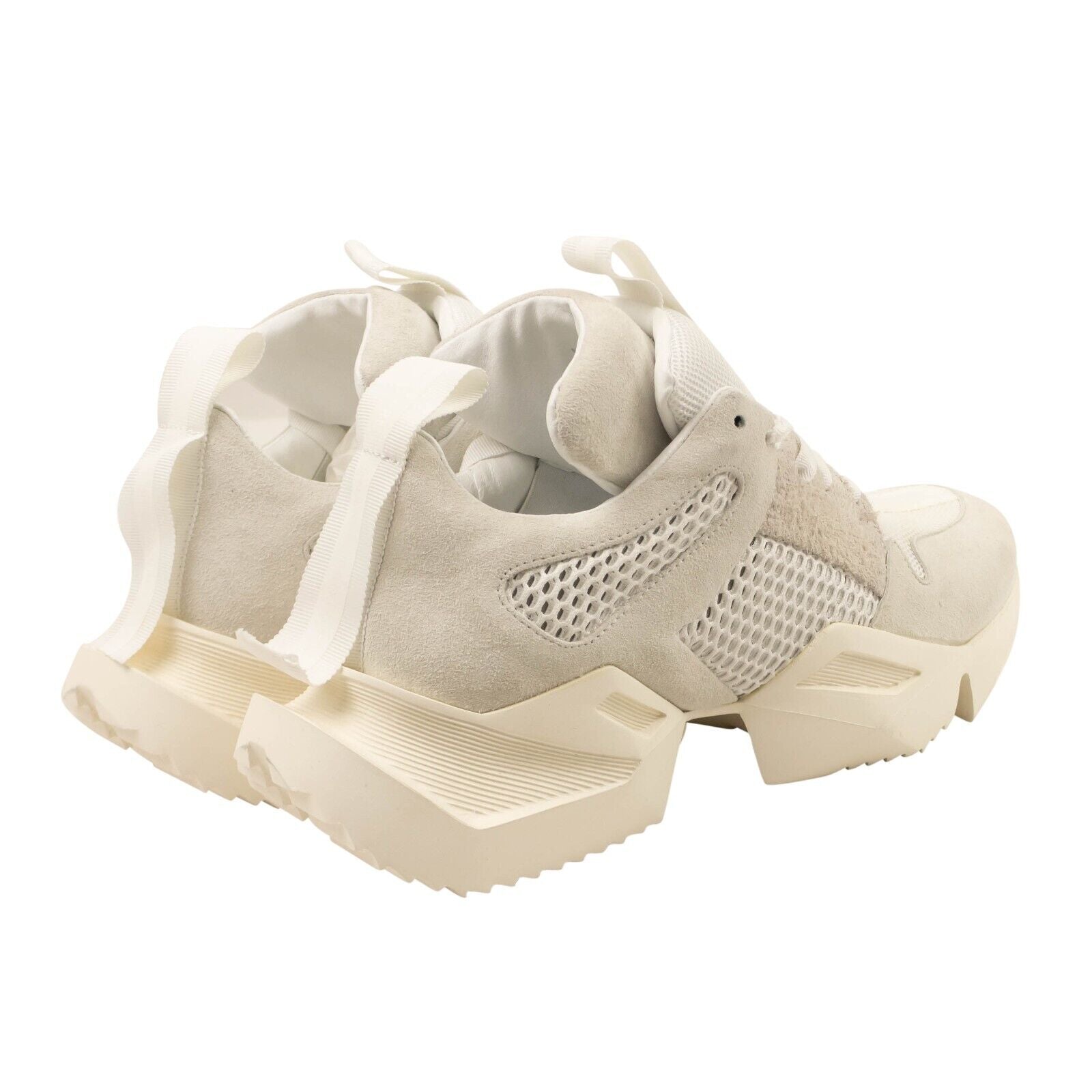 weiße beschädigte klunky Sohle Mesh Turnschuhe