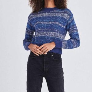 Lofty Baumwoll Marl Stripe Pullover in blauer Kombination