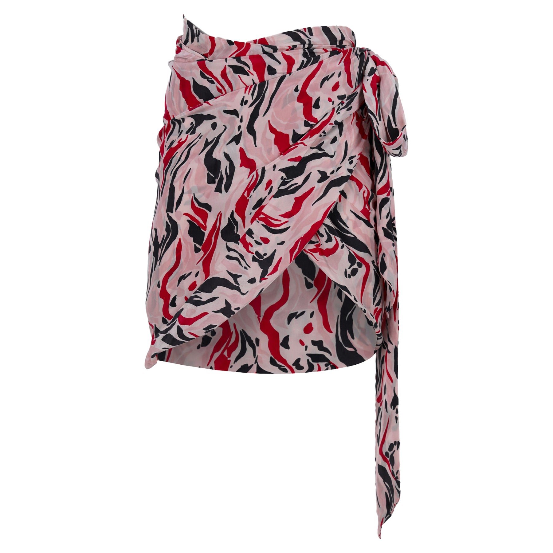Isabel Marant bedruckter Wickelrock aus rosa Seide 7833163104316