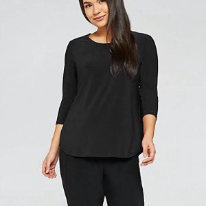 Go To Classic T-Shirt entspannen 3/4 Ärmel in schwarz 7749057380412