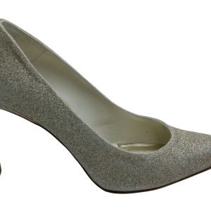 Stuart Weitzman Heist 95 Pumps aus Gold Glitzer Lamé Leder 7833153175612