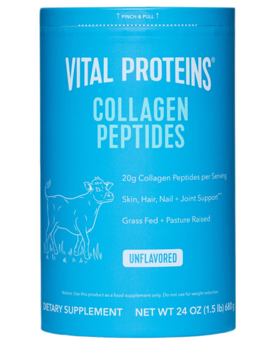 Vital Proteins Collagen Peptides Pulver, entschlackt, 24 Unzen pro Portion, Gras gefüttert, unterstützt Haut, Haar, Nägel und Gelenke – 20g