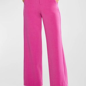 Work It Hochhaus breitbeinige Hose im Orchideenblatt – 7803961901116