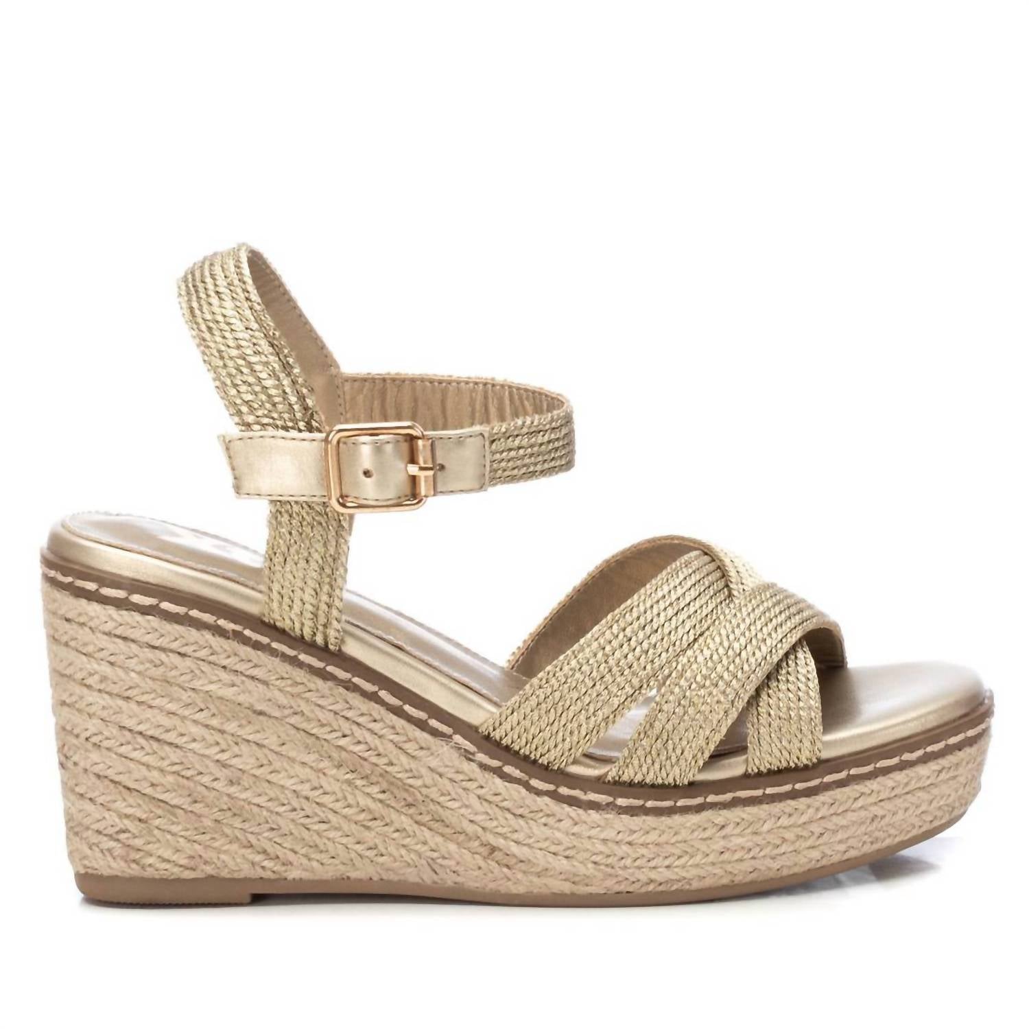 Damen Keil Sandalen in Gold 7703592566844