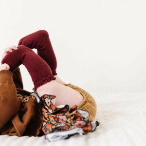 Wine Lace Top Knee hohe Socken