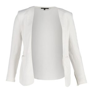 Theory-Abendjacke mit offener Vorderseite aus weißer Baumwolle
