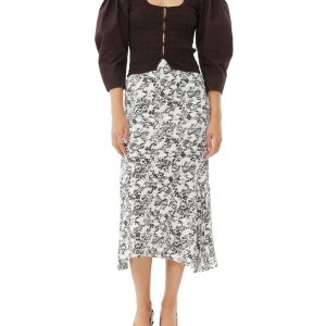 Viskose twill langen Rock in egret 7704762712124