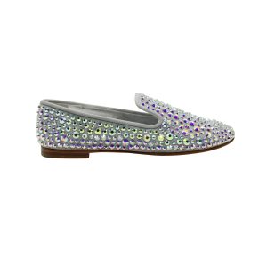 Giuseppe Zanotti – Smoking-Slipper mit Nieten aus grauem Veloursleder – 7703702667324