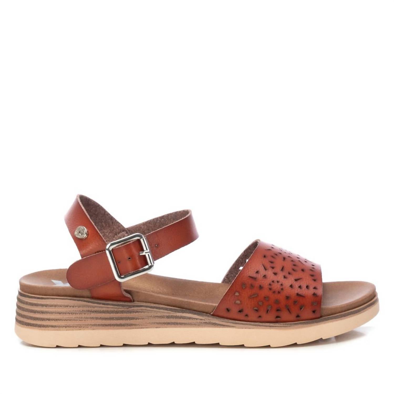 Damen Low Keil Sandalen in Kamel 7703600660540