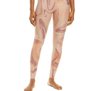 Spacedye hohe Taille Legging in Chai Marmor