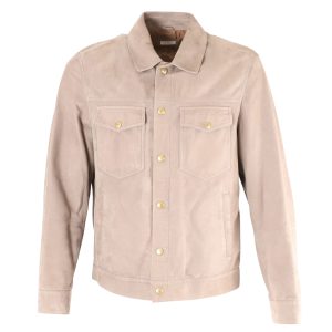 Brunello Cucinelli Hemdjacke in grauer Wildleder 7748649025596