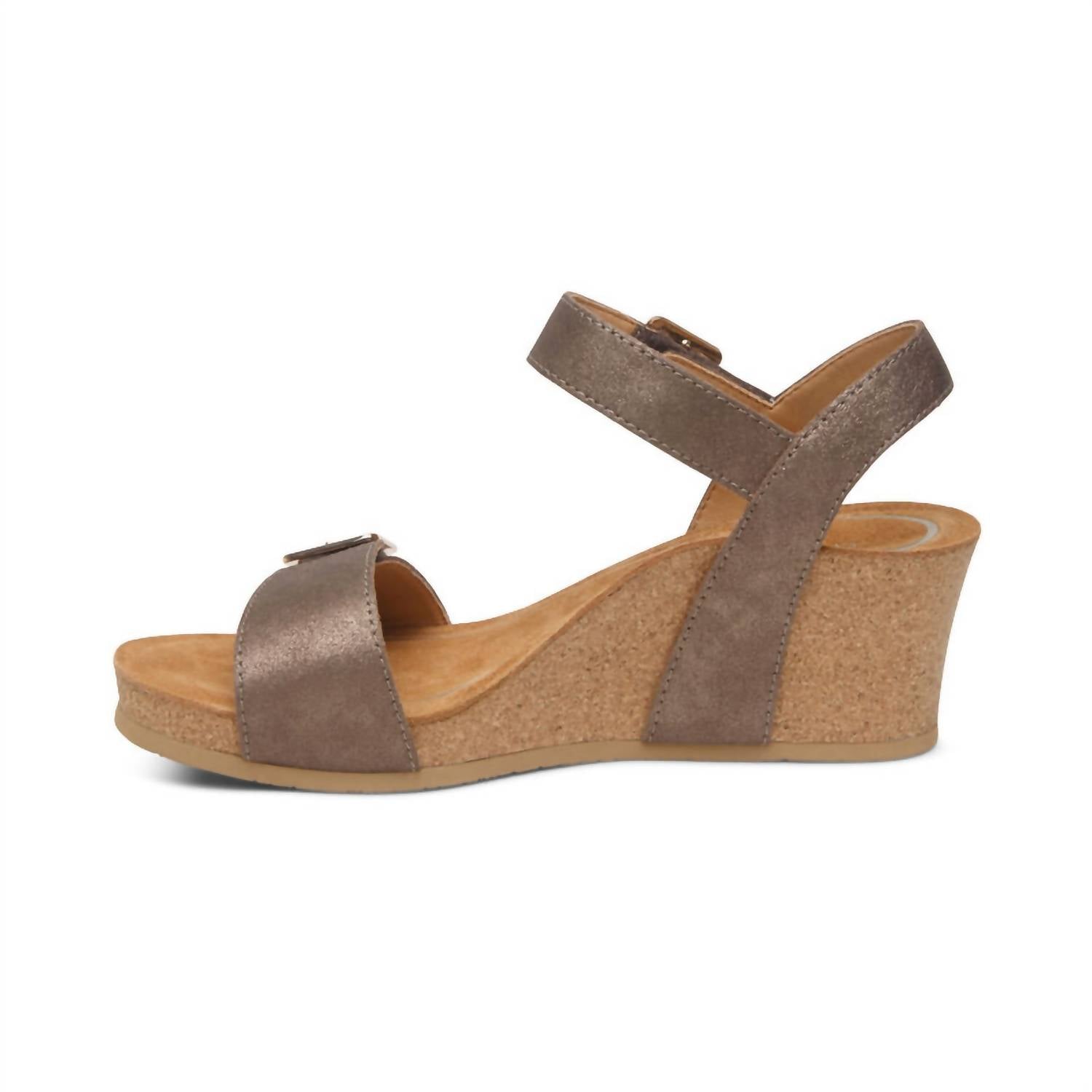 Damen lexa Viertel Gurt Keil Sandalen in Bronze