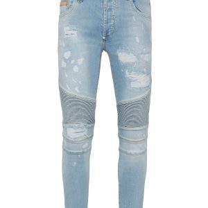 Denim Hose mager Biker fit Nieten 7670516056124