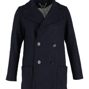 A.P.C. doppelt gebratener Mantel aus Marineblauwolle