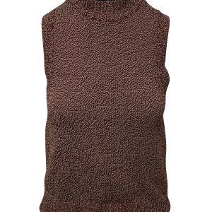Theory Strickpullover ohne Ärmel aus braunem Nylon 7766493200444