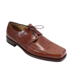 Tardini Herren echte Eidechse Haut quadratische Zehen oxford Kleid Schuhe braun – 7833592135740