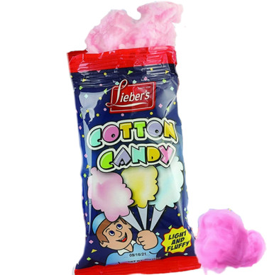 Lieber’s Baumwollbonbons, leichte & flauschige Vintage-Süßigkeiten, blau & rot Karneval, hohlen, Geburtstagsparty favores behandelt Lieferungen für Kinder, koscher, 1,6 Unzen Beutel – 45g