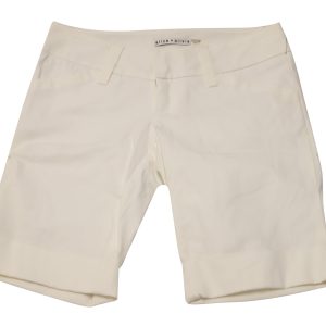 Alice + Olivia Cuffed Bermuda Shorts aus weißer Baumwolle 7764866400316