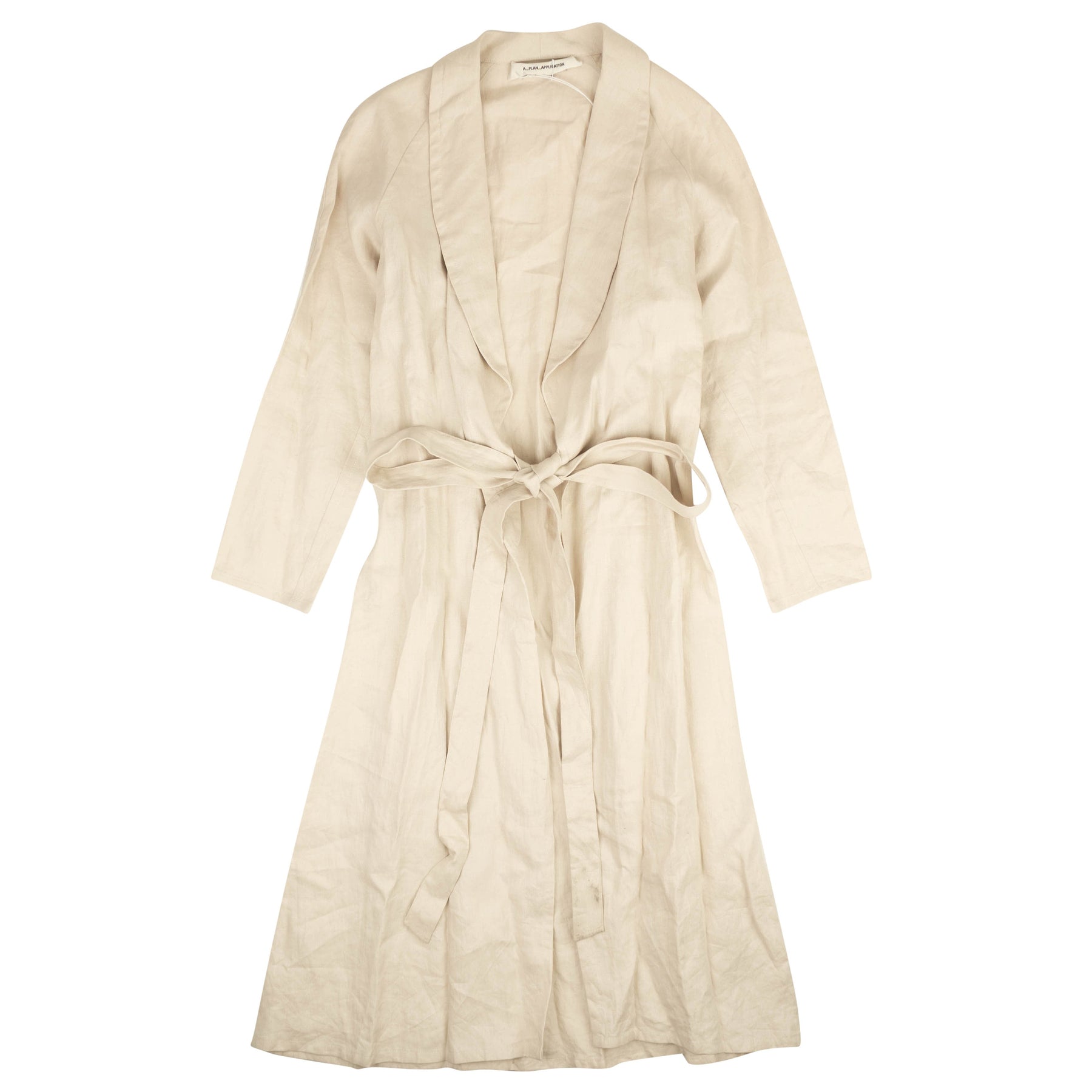 Beiges Blazerkleid mit Gürtel und Bindeband