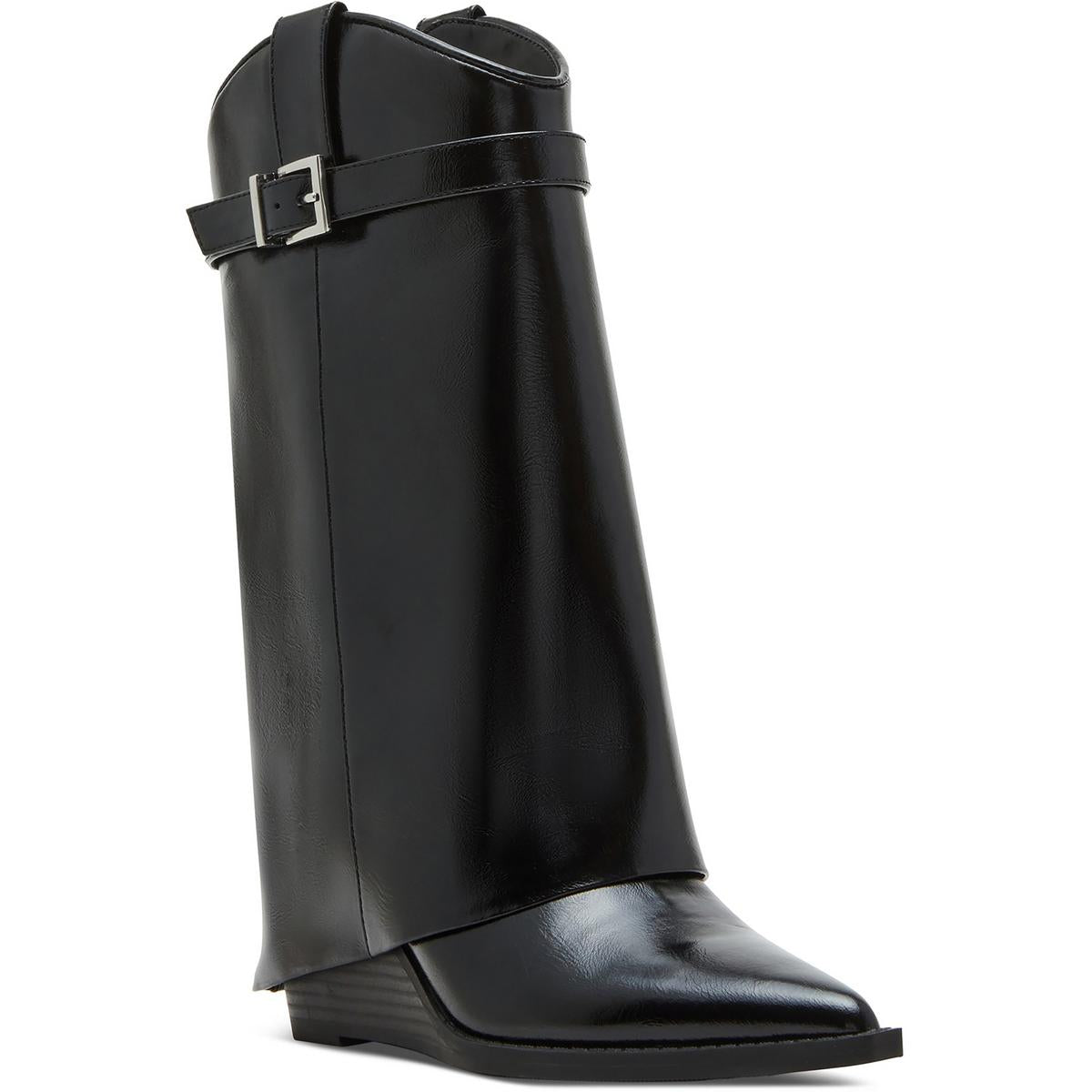 Joe Buckle Lederstiefel aus Kunstleder
