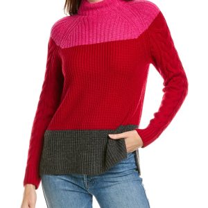 Forte Kaschmir colorblocked Trichter Hals Wolle & Kaschmir-Blech Pullover 7823772123196