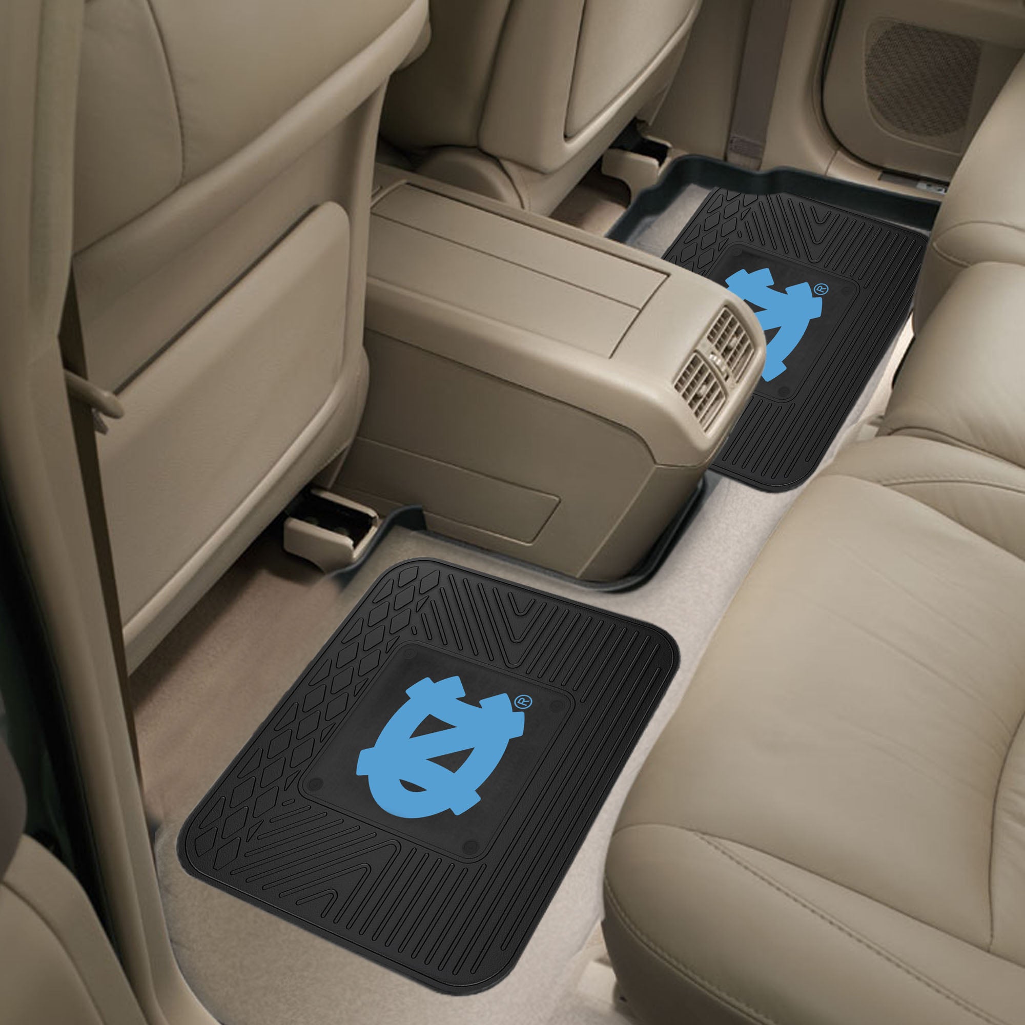 Fanmats North Carolina Tar Fersen Rücksitz Auto Gebrauchsmatten – 2 Stück Set