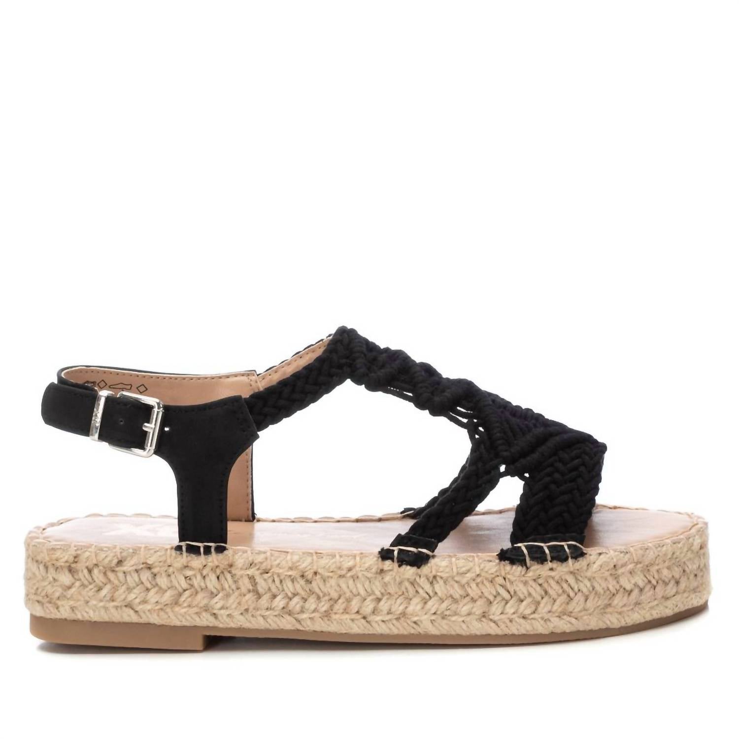 Damen flache Sandalen in schwarz 7703563567164