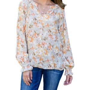 Courtney Blumenknopf oben oben in beige