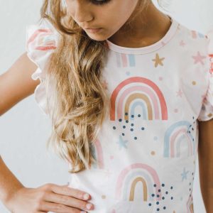 Over the Rainbow S/S Rüschen-T-Shirt