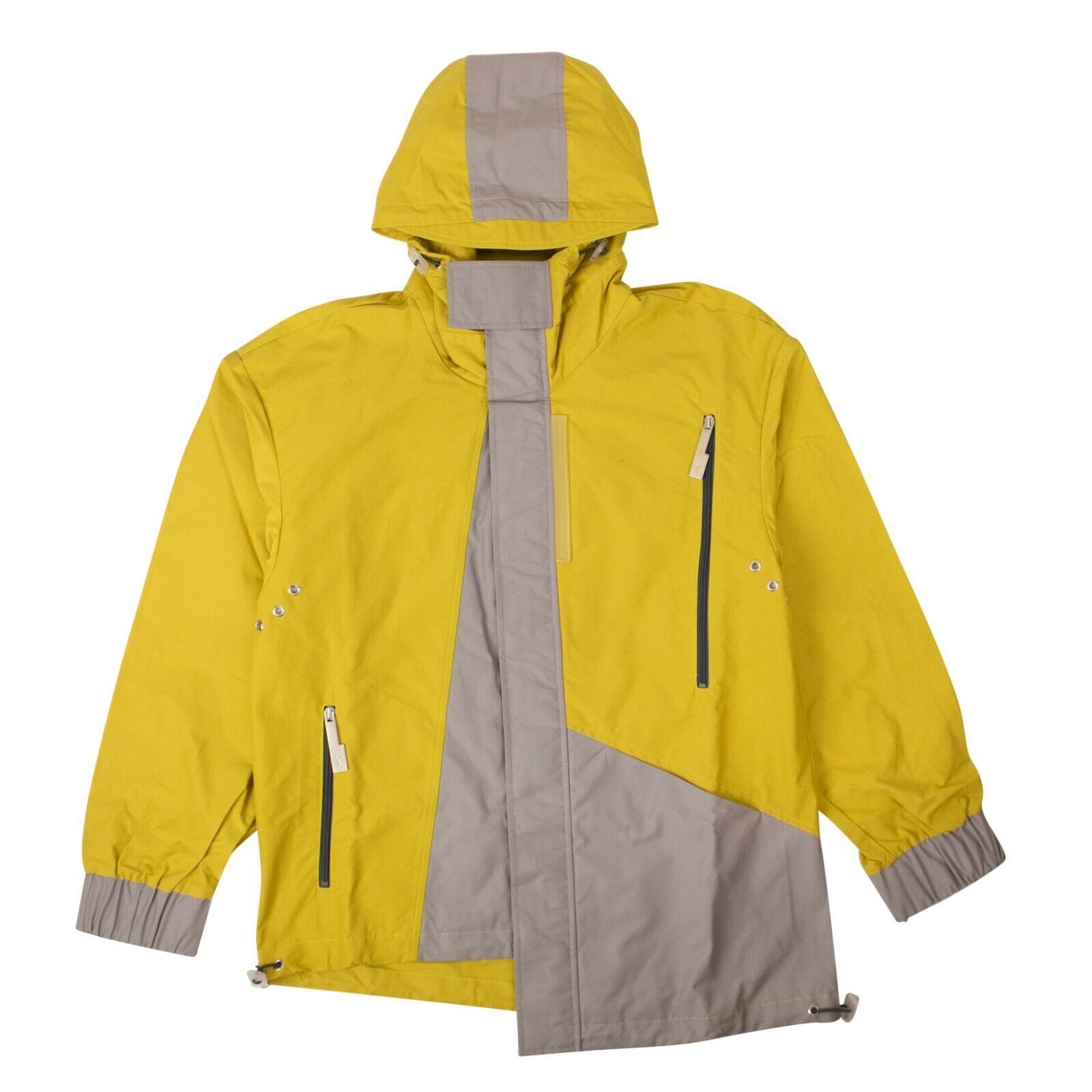 A-COLD-WALL* Damen-Windjacke mit asymmetrischer Kapuze in Gelb und Grau