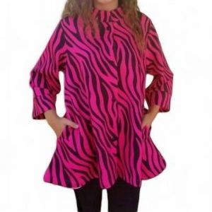 Swing-Jacke mit Zebramuster in Pink/Schwarz